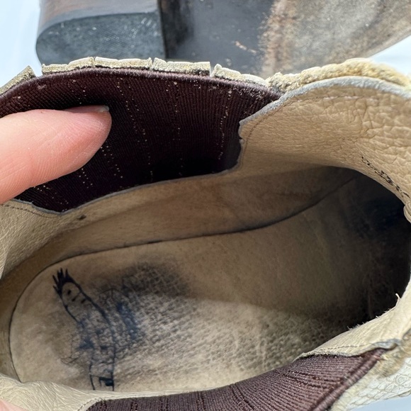 Freebird by Steven Lasso Ankle Boot white snake distressed cowgirl western - Picture 9 of 11